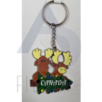 CANADA METAL LAYING CHRISTMAS TREE WITH MOOSE KEY CHAIN