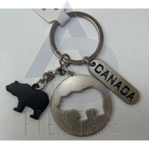 CANADA ROUND CUT-IN BEAR WITH HANGING FITED BEAR KEY CHAIN 