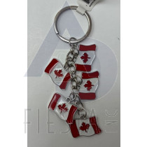 CANADA 5 WAVY FLAGS CHARMS KEY CHAIN 