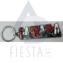 CANADA LETTERING IN FLAG SHAPE AND LANDMARKS KEY CHAIN