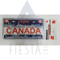CANADA METAL LICENSE PLATE "CANADA" WITH LANDMARKS 15x7.5 CM MAGNET