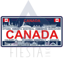 CANADA METAL LICENSE PLATE "CANADA" WITH LANDMARKS 15X7.5 CM MAGNET