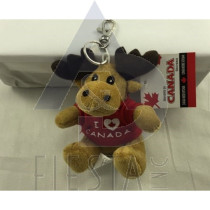 VANCOUVER PLUSH 4" MOOSE WITH T-SHIRT "I ❤ VANCOUVER" KEY CHAIN AND CLIMBER