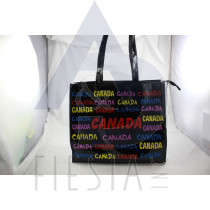 CANADA LARGE PVC TOTE BAG WITH COLORFULL WORDING 