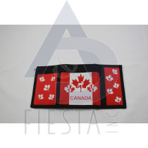 CANADA 3 FOLD NYLON WALLET WITH MAPLE LEAFS