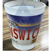 NEW BRUNSWICK LICENSE PLATE FROSTED SHOT GLASS
