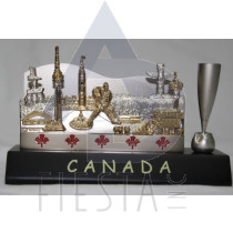 CANADA 2-TONE NAME CARD HOLDER IN BLUE GIFTBOX