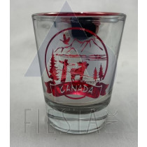 CANADA RED SHOT GLASS WITH LANDMARKS LOGO