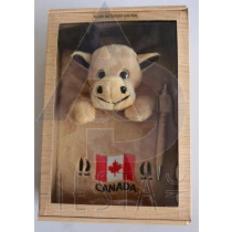CANADA PLUSH MOOSE SMALL NOTE BOOK WITH WOODEN PEN IN GIFT BOX