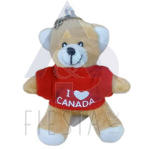 CANADA PLUSH 4" BROWN BEAR WITH T-SHIRT "I ❤ CANADA" KEY CHAIN AND CLIMBER