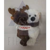 CANADA PLUSH 16 CM HUGGING MOOSE & WHITE BEAR