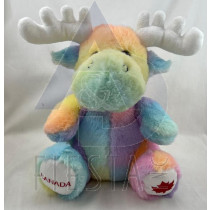 CANADA PLUSH 10" MOOSE RAINBOW COLORS