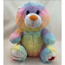 CANADA PLUSH 10" BEAR RAINBOW COLORS