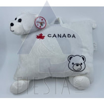 CANADA PLUSH WHITE BEAR 10.5"X8.5" HANGING PILLOW