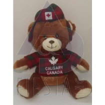 CANADA PLUSH 8" BROWN BEAR WITH HAT & T-SHIRT