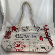CANADA TOTE BAG WITH ROPE HANDLE WITH ICON'S