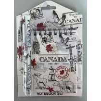 CANADA NOTE BOOK AND PEN SET ON BLISTER CARD
