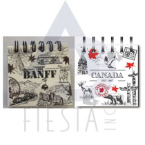 CANADA MAGENETIC NOTE BOOK WITH ASSORTED ICON'S WITH SPIRAL 6 CM X 6 CM
