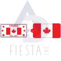 CANADA 2 SIDED SMALL LICENSE PLATE FLAG/FLAG NAD MAPLE LEAFS KEY CHAIN 