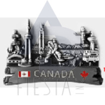 CANADA METAL CUT-OUT LANDMARKS WITH SCROLL RIBBON MAGNET