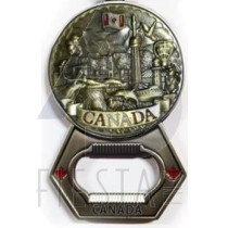 CANADA METAL ROUND LANDMARKS WITH BOTTLE OPENER MAGNET