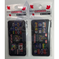 CANADA FOIL LICENSE PLATES WITH COAT OF ARMS AND PROVINCES 10X5 CM 2 ASSORTED MAGNET