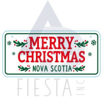 MERRY CHRISTMAS METAL HANGING SIGN WITH JUTE ROPE 17.5X7.7 CM-NOVA SCOTIA