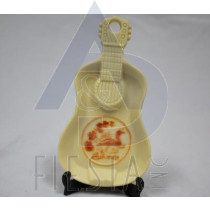 CANADA GUITAR POLY DISH WITH STAND WITH ORANGE LOON 