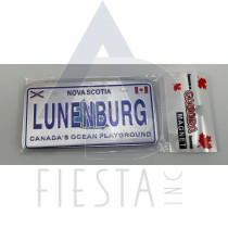 NOVA SCOTIA LICENSE PLATE WITH "LUNENBURG" 10X5 CM "FOIL" MAGNET