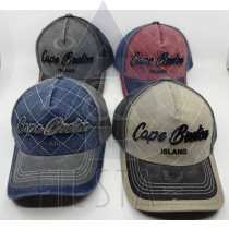 CAPE BRETON ISLAND CAP 2 TONED 3D SCRIPTED CHECHERBOARD OUTLINE, "CANADA" ON CLOSURE, DARK ASSORTED COLORS