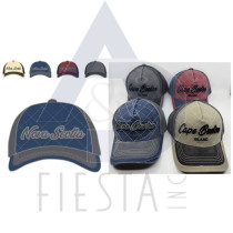 NOVA SCOTIA CAP 2 TONED 3D SCRIPTED CHECHERBOARD OUTLINE, "CANADA" ON CLOSURE, DARK ASSORTED COLORS