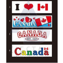 CANADA LARGE RECTANGLE BUMPER STICKERS ASSORTED