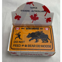 CANADA RECTANGLE SHAPE BEAR MOOSE AND MAN STICKER IN BOX