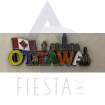 OTTAWA METAL COLORED CUT-OUT WITH LANDMARKS MAGNET