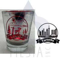 TORONTO RED SHOT GLASS WITH LANDMARKS LOGO