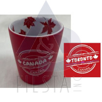 TORONTO CERAMIC RED SHOT GLASS WITH 2 SIDED LOGO
