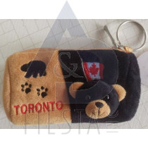 TORONTO PLUSH BLACK BEAR WALLET