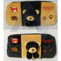 TORONTO PLUSH RECTANGLE BLACK BEAR PENCIL CASE
