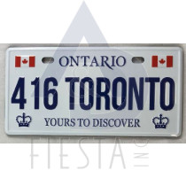 TORONTO BIKE LICENSE PLATE "416 TORONTO"