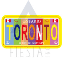 TORONTO LARGE SIZE LICENSE PLATE "TORONTO" MULTI LIGHT COLOR 30X15 CM