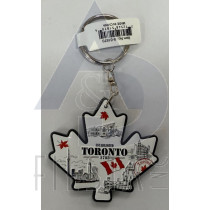 TORONTO MAPLE LEAF SHAPE WITH ICONS KEY CHAIN 