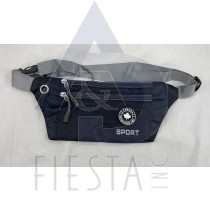 CANADA POLYESTER BLACK WAIST BAG 29.5X11 CM WITH 6 ZIPPERS WITH LOGO STYLE 4