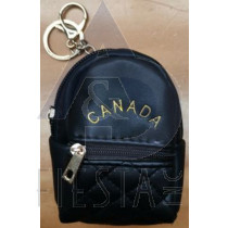 CANADA PU LEATHER 7X9.5X3.6 CM BACK PACK SHAPE COIN PURSE WITH 2 ZIPPERS