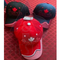 CANADA "CHILDRENS" ACRYLIC CAP 3D CANADA SCRIPT UNDERLINED WITH MAPLE LEAF WITH DESIGN ON VISOR ASSORTED COLORS 