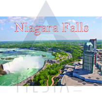 NIAGARA FALLS POSTCARD AERIAL VIEW OF THE HORSESHOE FALLS 