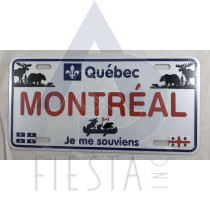 MONTREAL LICENSE PLATE "MONTREAL" IN BIG AND FEW SMALL PICTURES MONTREAL AND QUEBEC FLAG AT BOTTOM 10X5 CM MAGNET