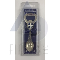 QUEBEC SPOON WITH FLAG AND BOTTLE OPENER IN CLAMSHELL BOX