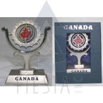 CANADA SPINNING PAPER WEIGHT IN BLUE GIFT BOX