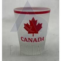 CANADA SHOT GLASS WITH SMALL RED BORDER AND BIG MAPLE LEAF