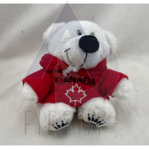 CANADA PLUSH 7.5" WHITE BEAR WITH T-SHIRT AND HOOD